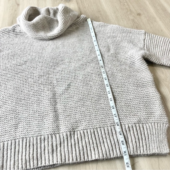 360Cashmere Wool Alpaca Blend Turtleneck Neutral Pullover Knit Sweater size S - Picture 4 of 8